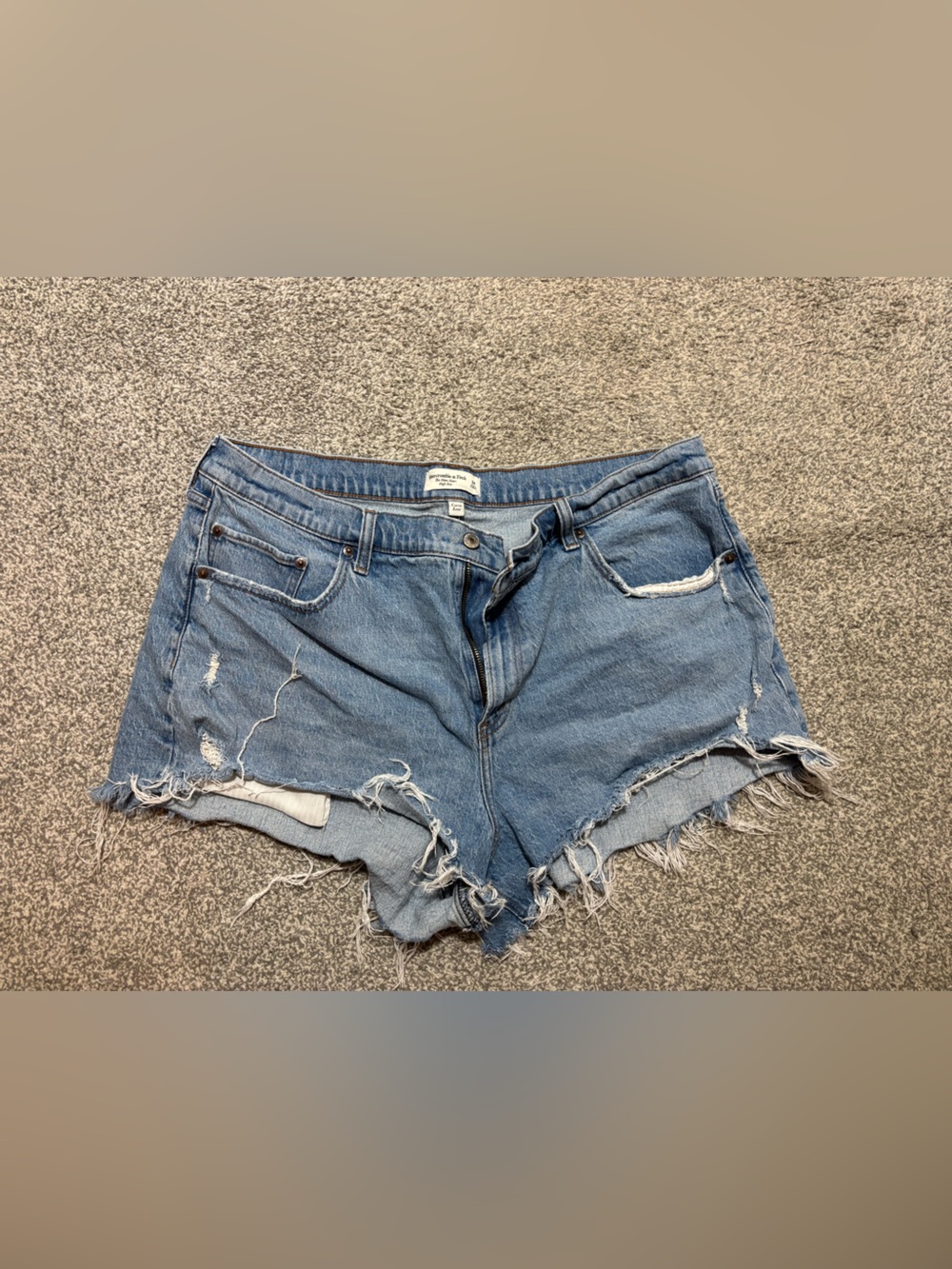 Abercrombie & Fitch Light Blue Distressed Denim Cutoff Shorts